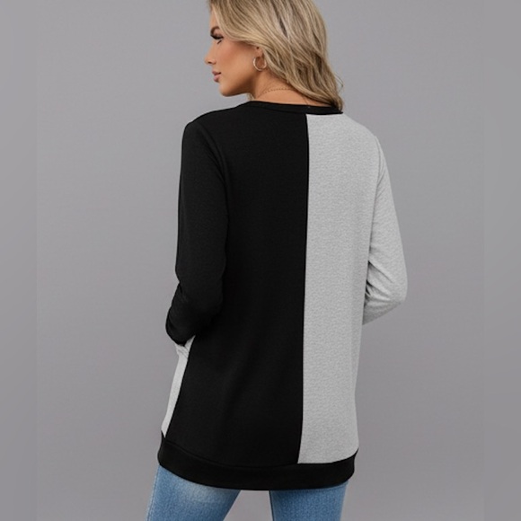 Two Tone Dual Pocket Sweatshirt - Picture 4 of 6